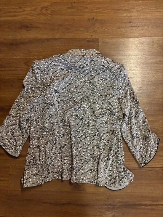 Alex Evenings Petite 2 Pc Jacket Tank Set Taupe Black Print MP Mother Wedding - Picture 5 of 9